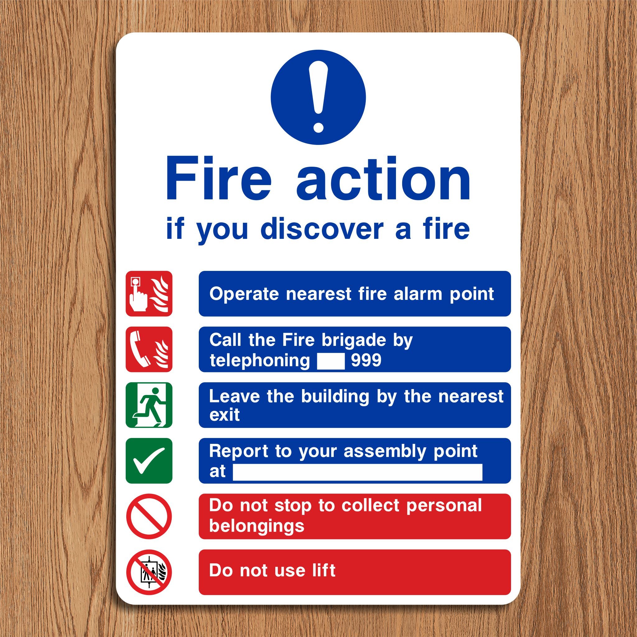 Fire Action Signs