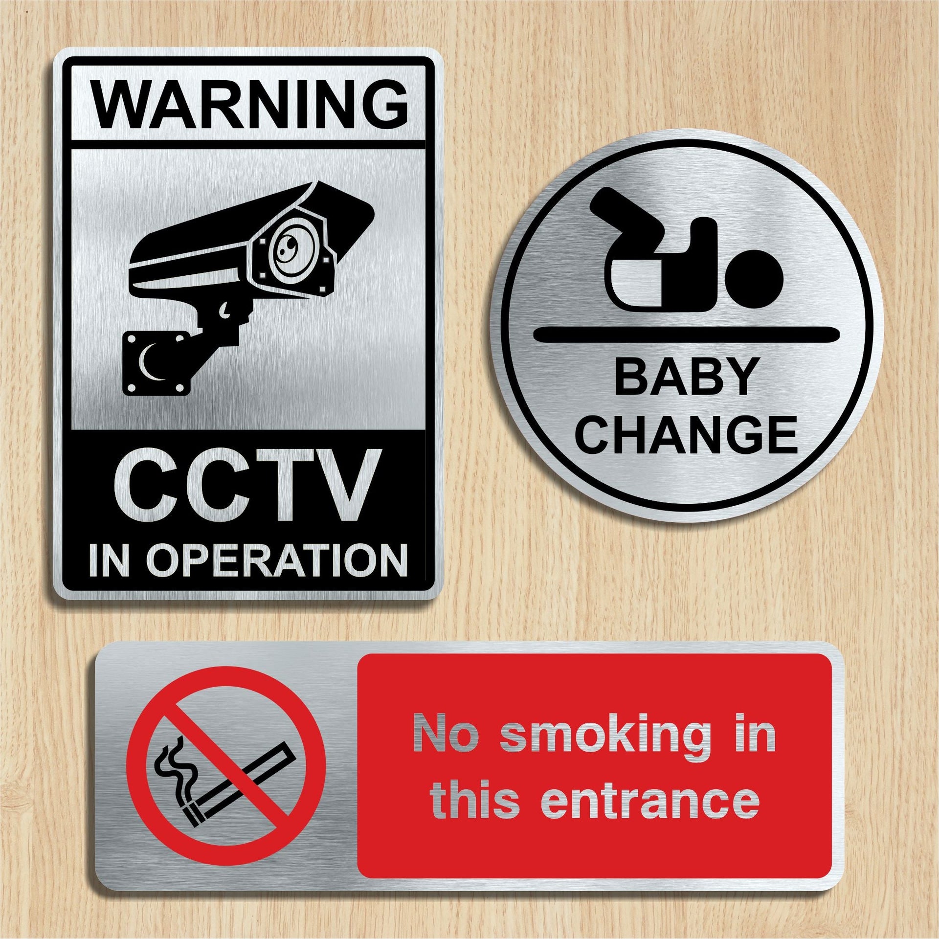 Brushed Aluminium Signs