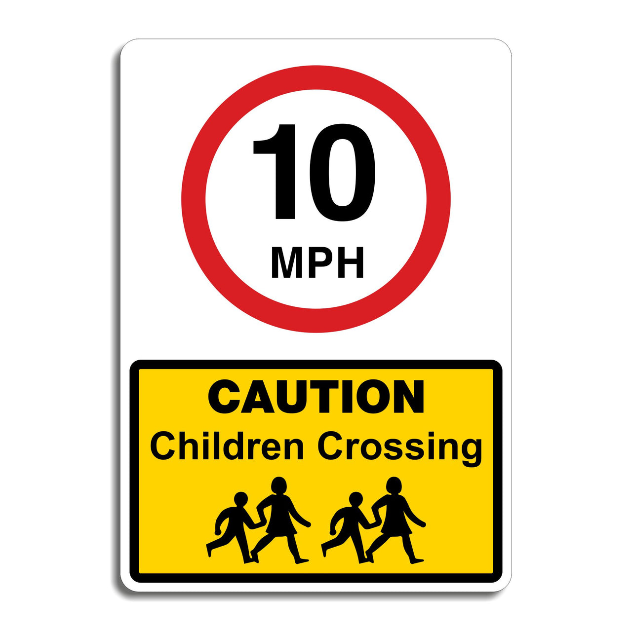 10mph Caution Children Crossing Sign