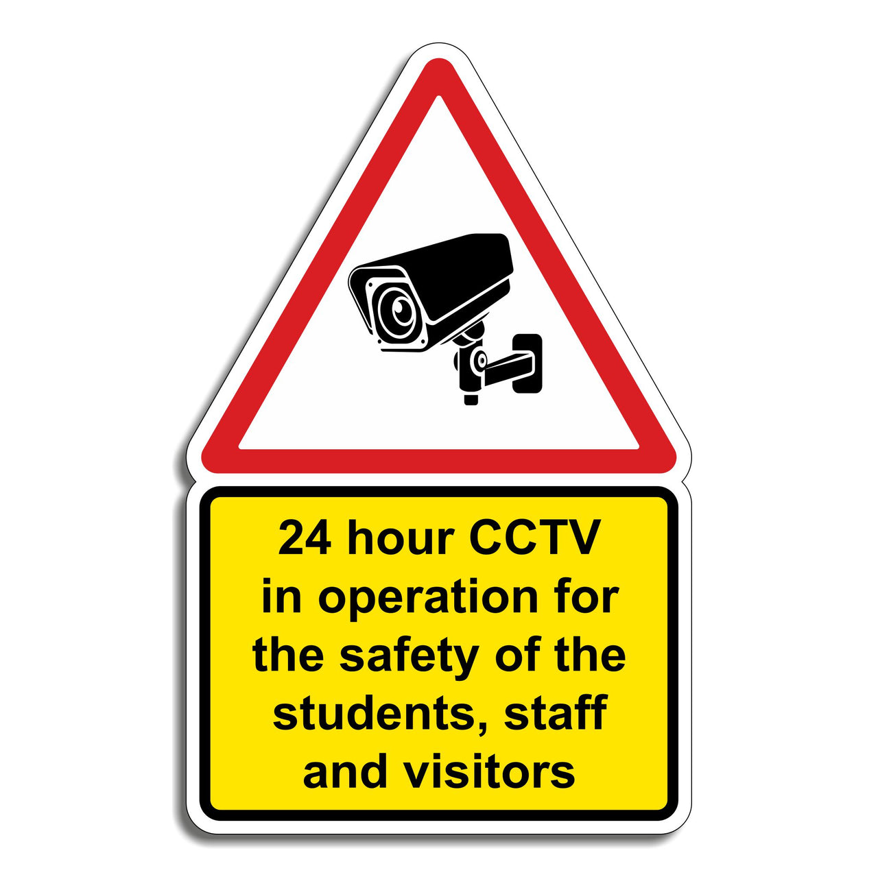 24 Hour CCTV In Operation For The Safety Of The Students, Staff And Visitors Sign