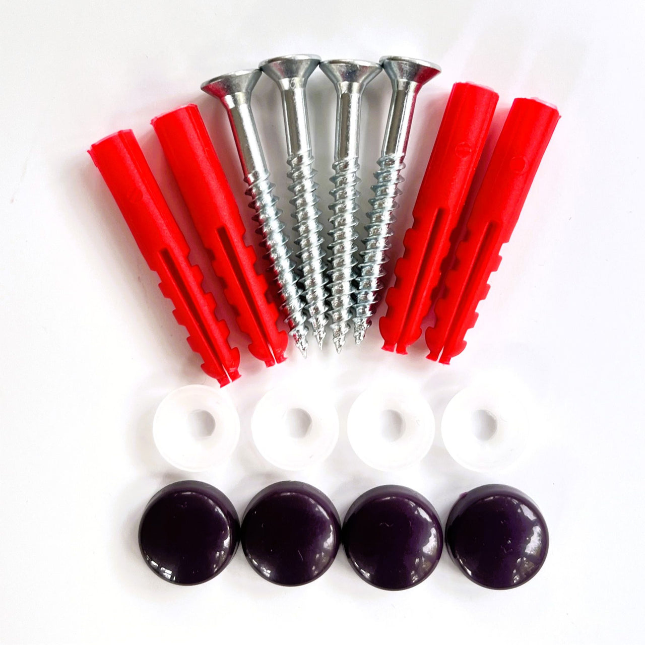 Aubergine Snap Caps - Cap & Washer Wall Fixing Kit