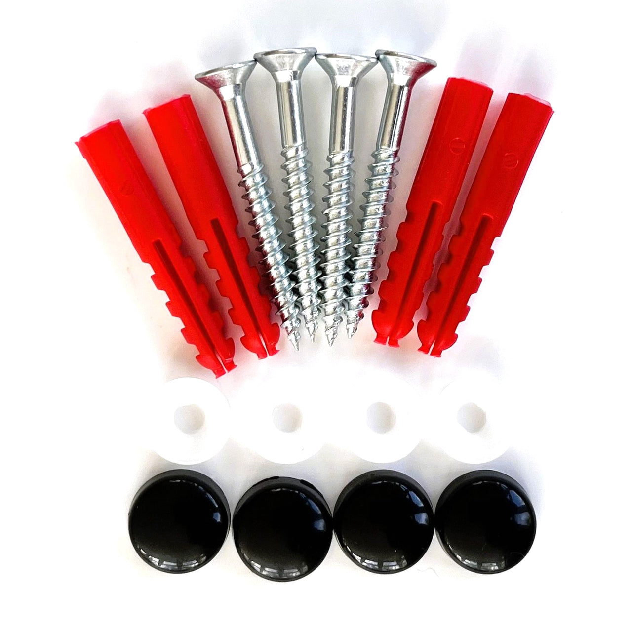 Black Snap Caps - Cap & Washer Wall Fixing Kit