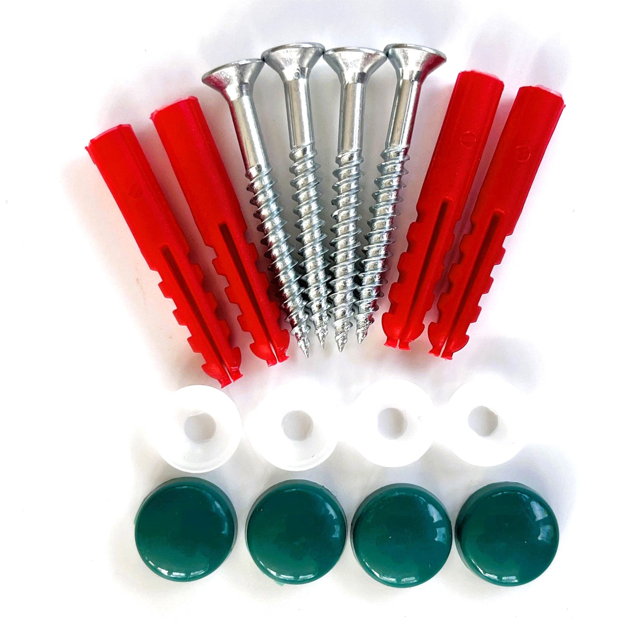 Medium Green Snap Caps - Cap & Washer Wall Fixing Kit