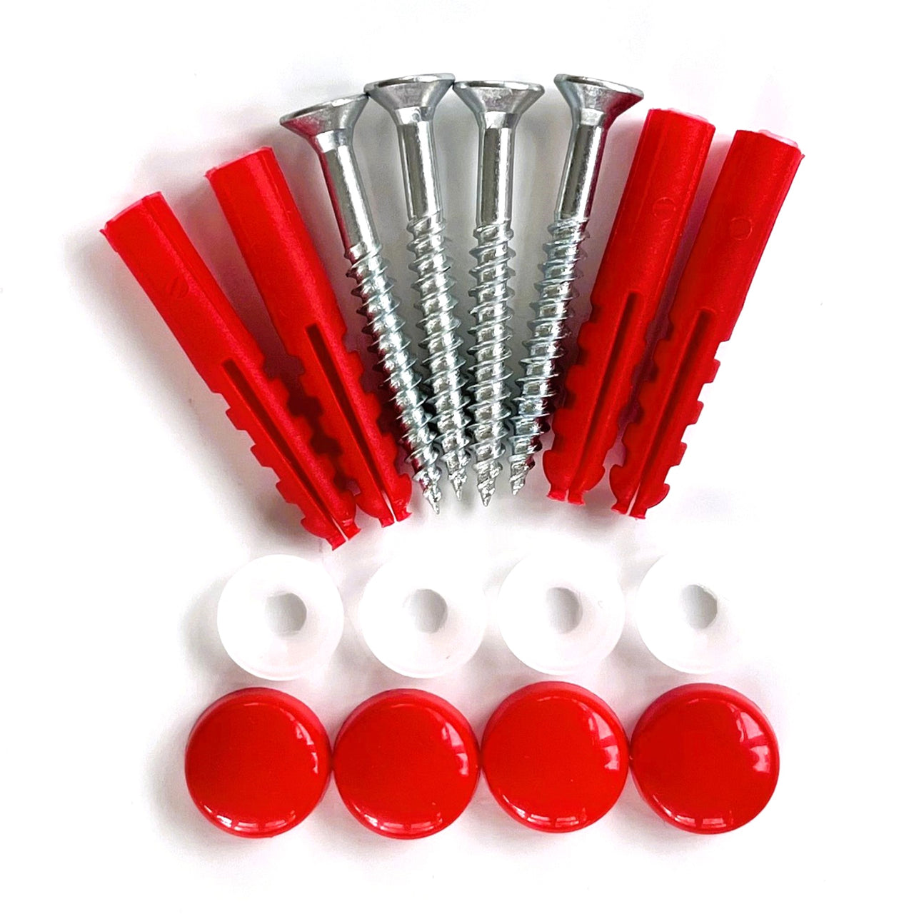 Red Snap Caps - Cap & Washer Wall Fixing Kit