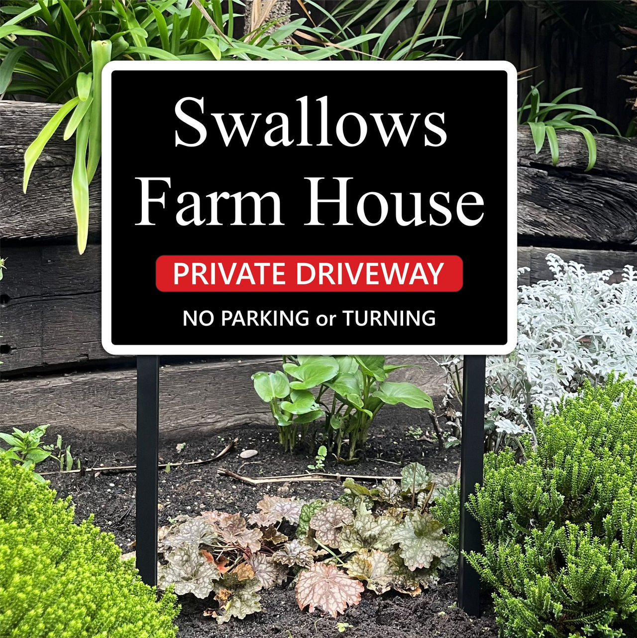 Personalised Reflective Sign on Low Level Aluminium Stake/s