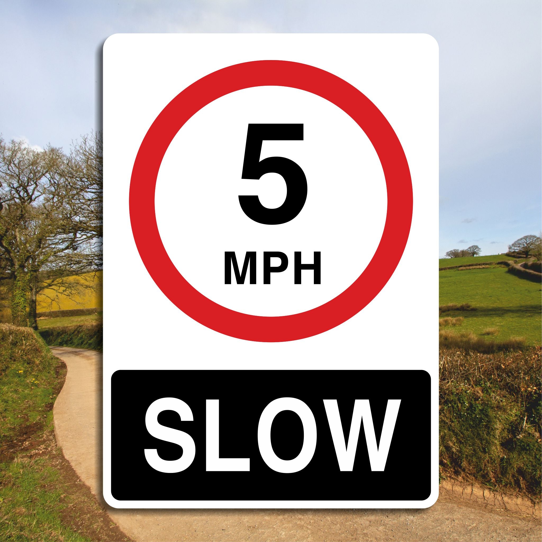 5mph Sign Square Sign 5mph Slow Sign
