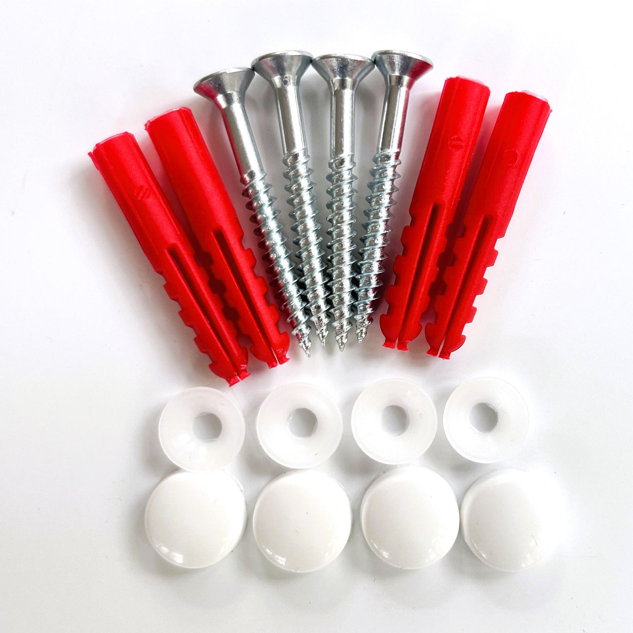 White Snap Caps - Cap & Washer Wall Fixing Kit