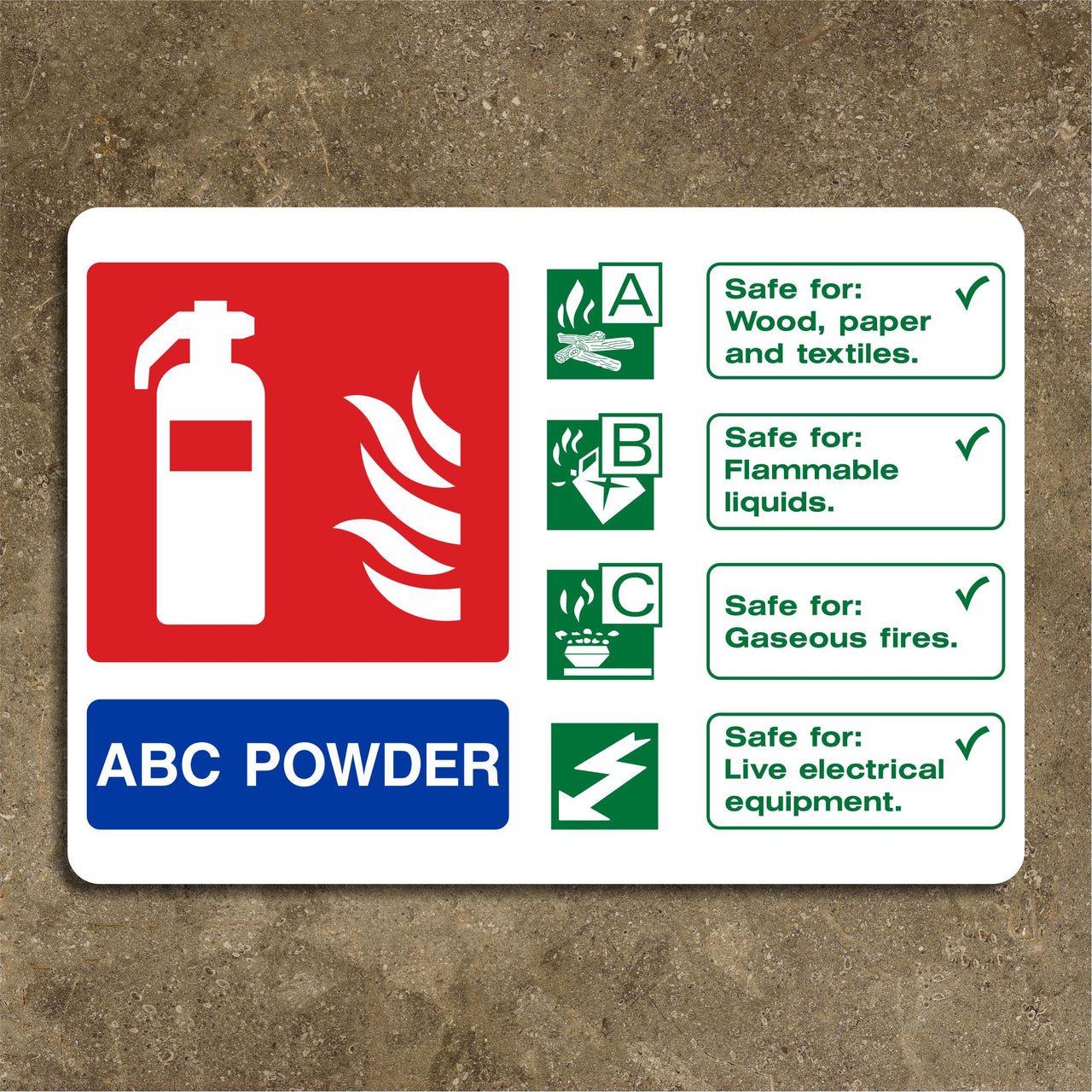 Fire Extinguisher Sign - ABC Powder