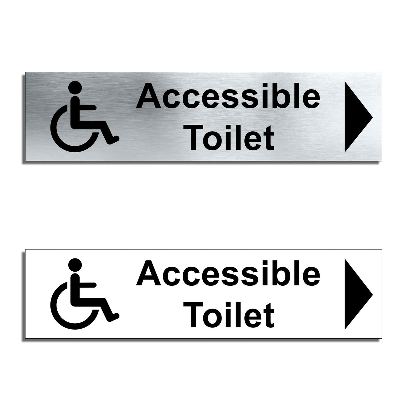 Accessible Toilet Door Sign with a Right Pointing Arrow