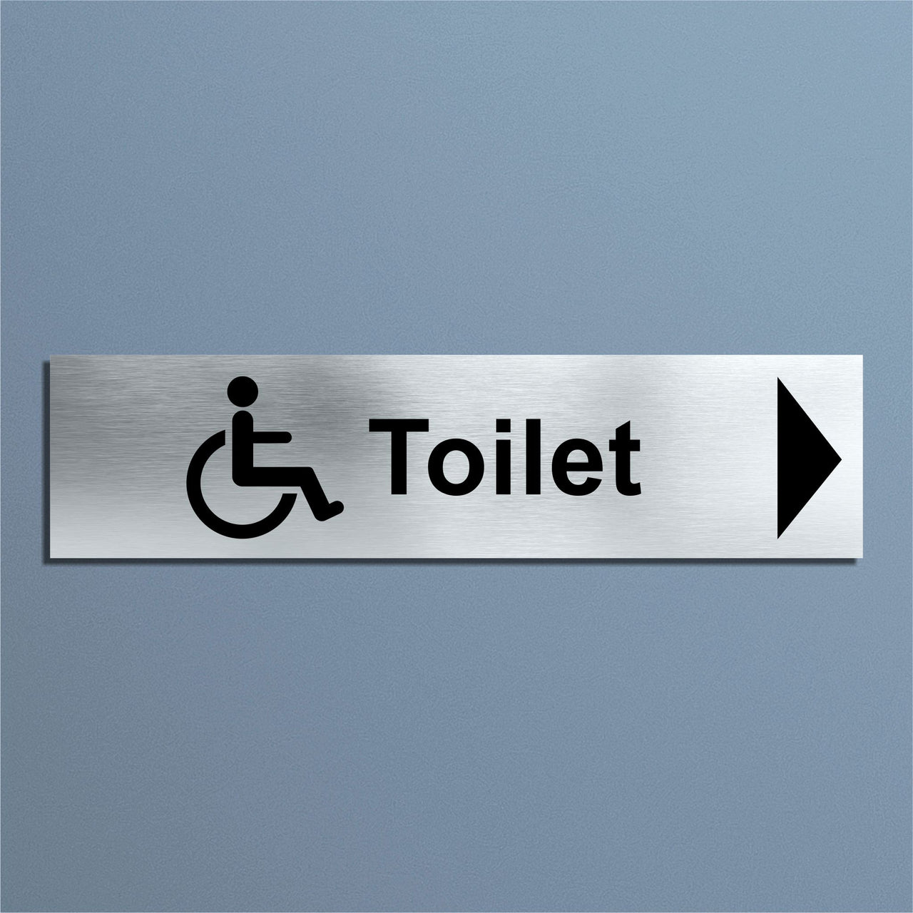 Disabled Toilet Door Sign with a Right Pointing Directional Arrow