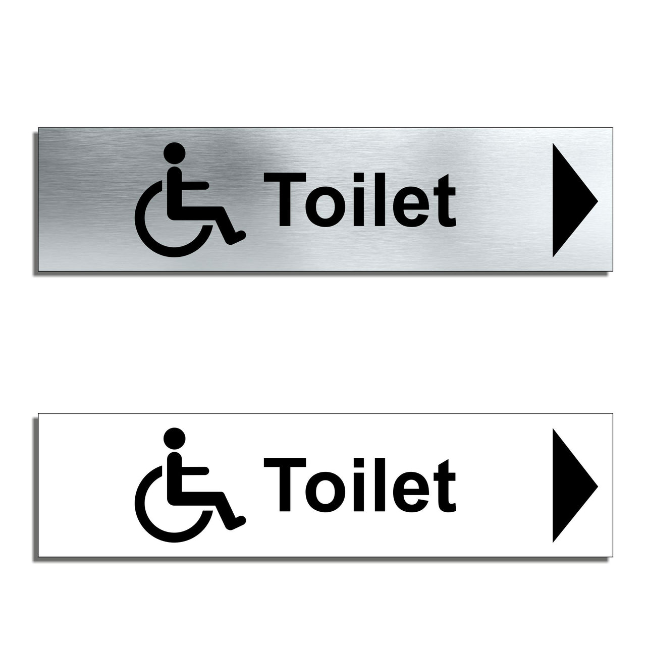 Disabled Toilet Door Sign with a Right Pointing Directional Arrow