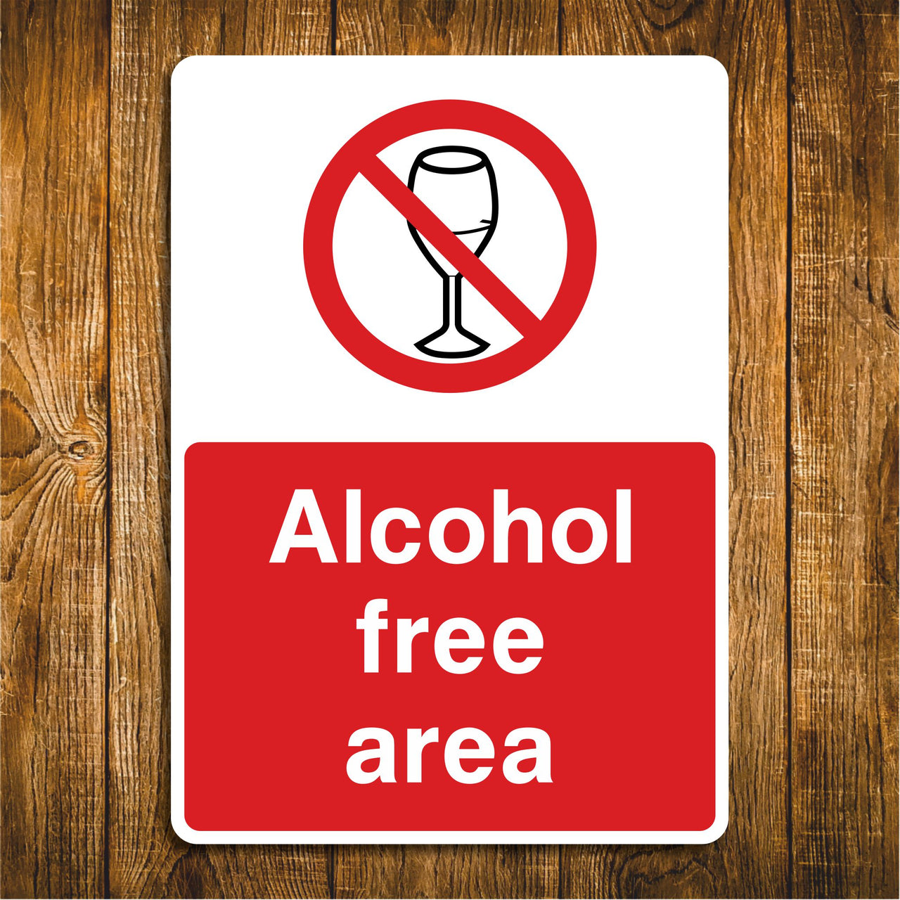 Alcohol Free Area Sign