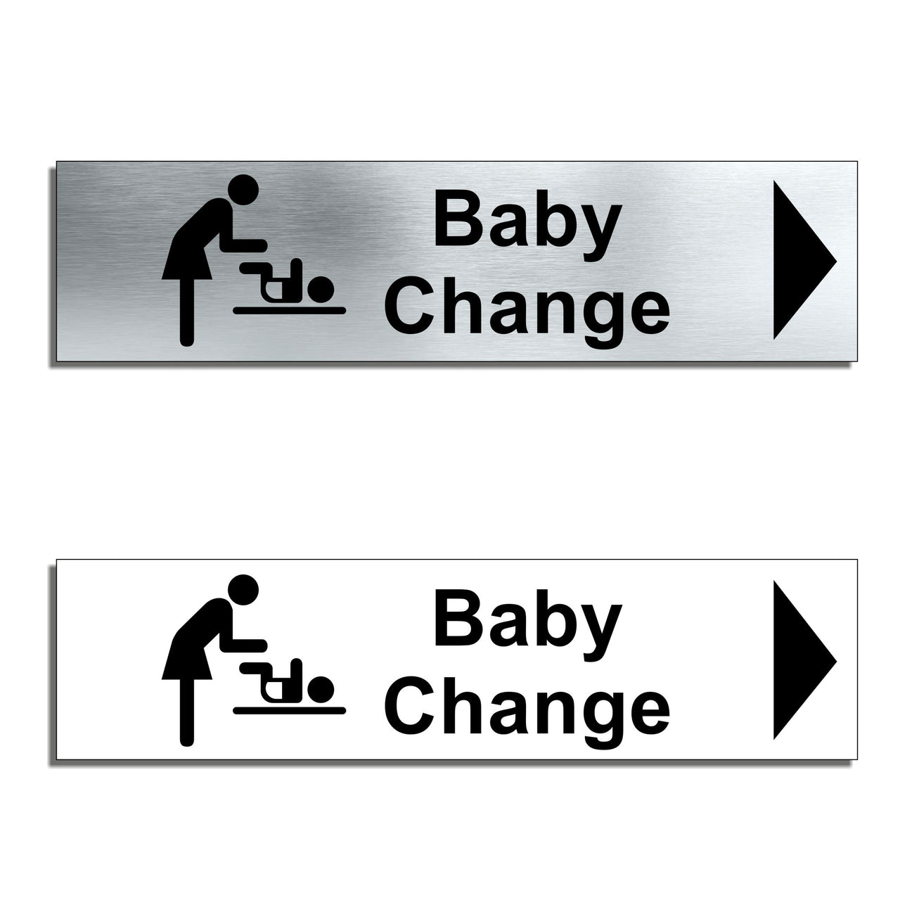 Baby Change Door Sign with a Right Pointing Directional Arrow
