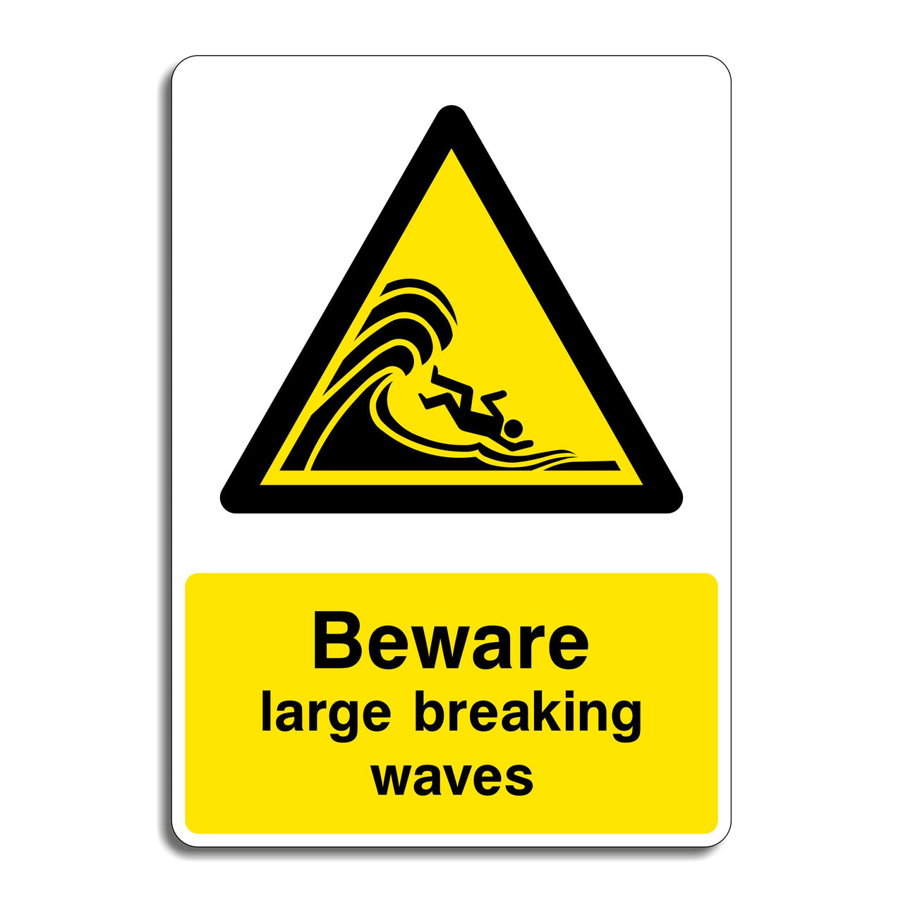 Beware Large Breaking Waves Sign