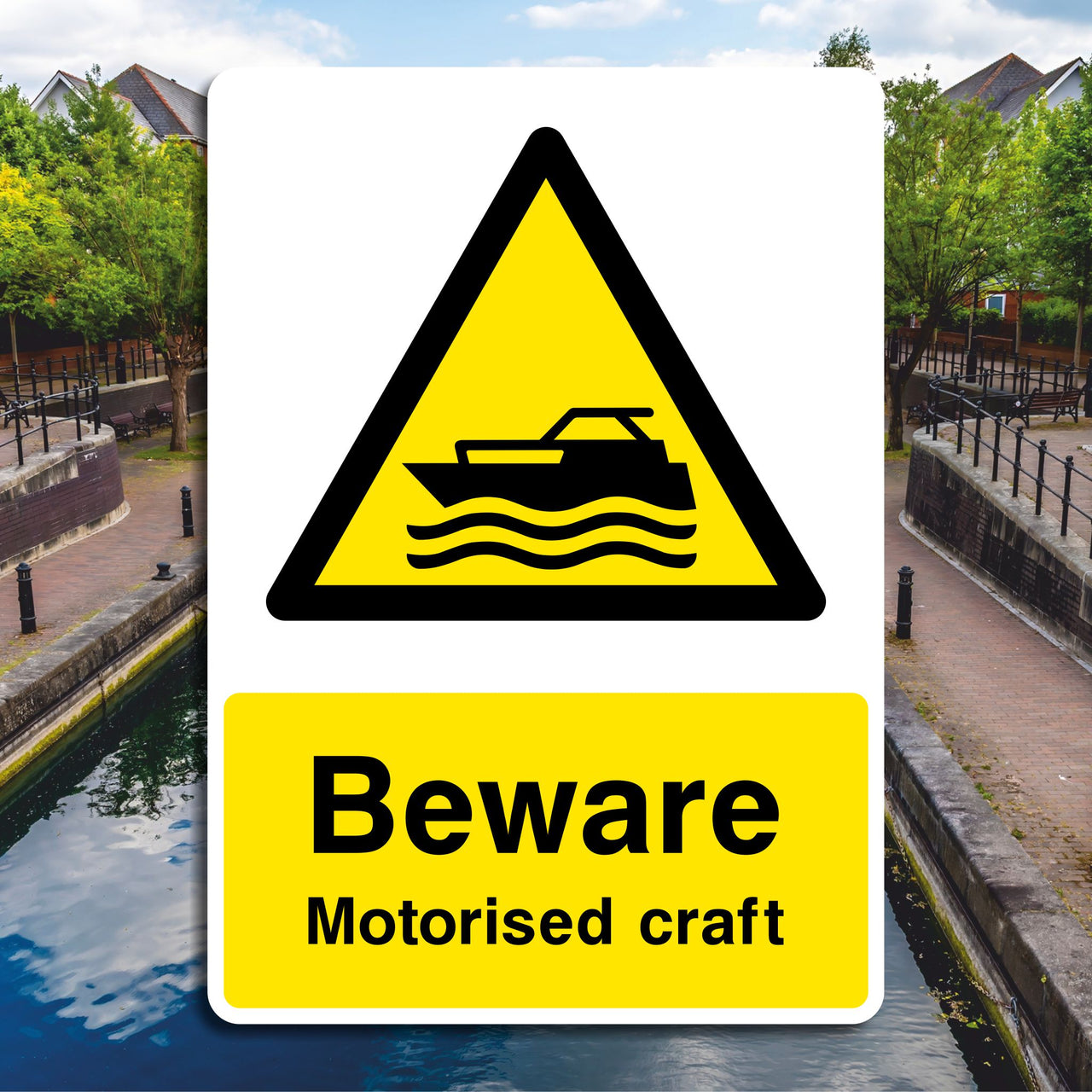 Beware Motorised Craft Sign