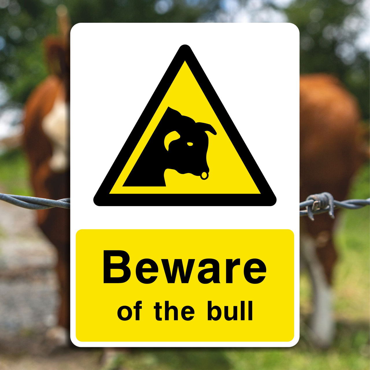 Beware of the Bull Hazard Warning Sign