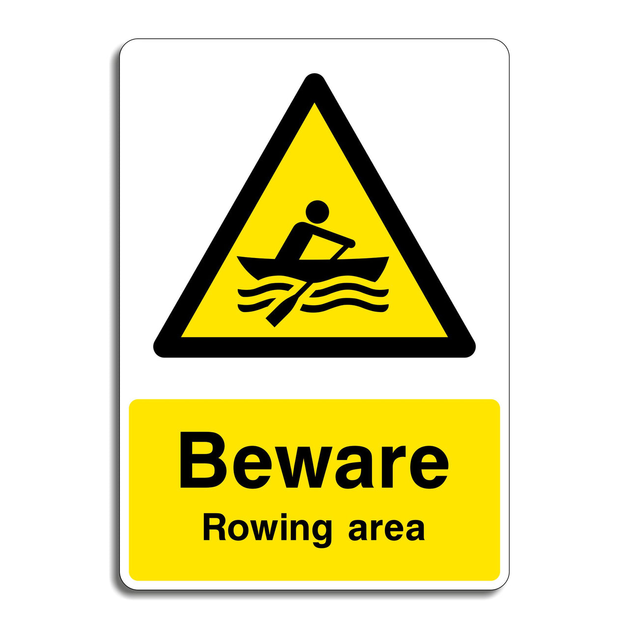 Beware Rowing Area Sign