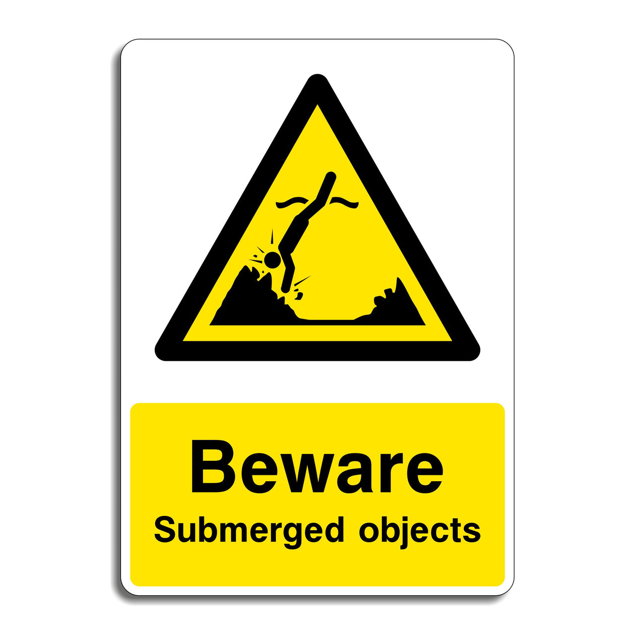 Beware Submerged Objects Sign