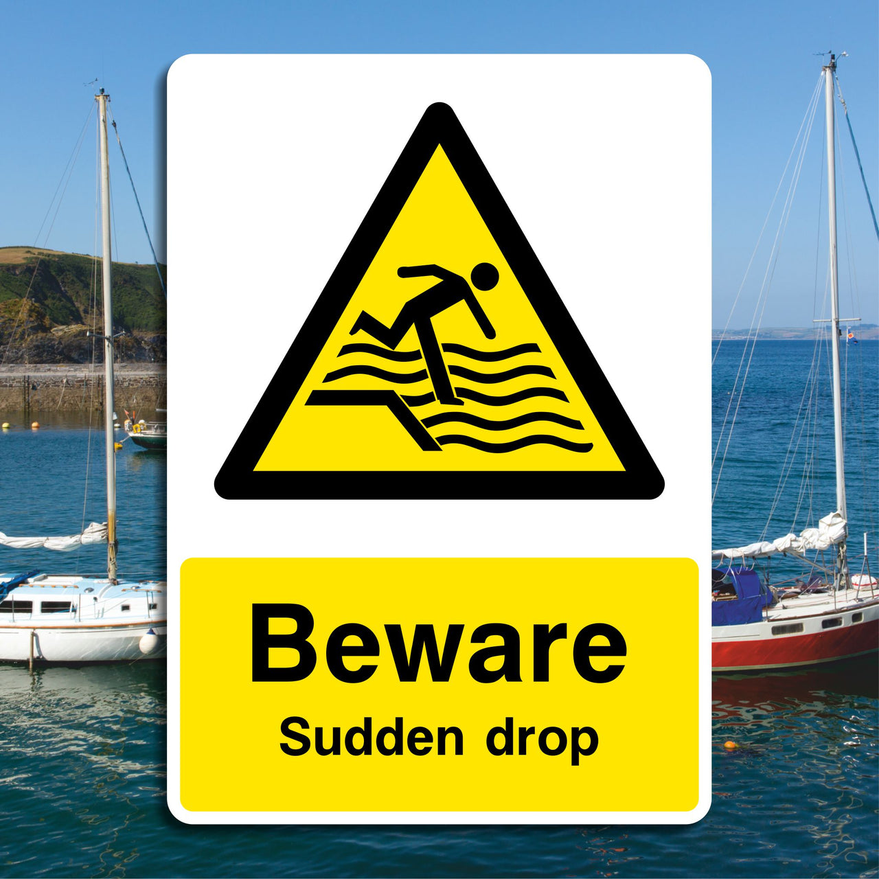 Beware Sudden Drop Sign