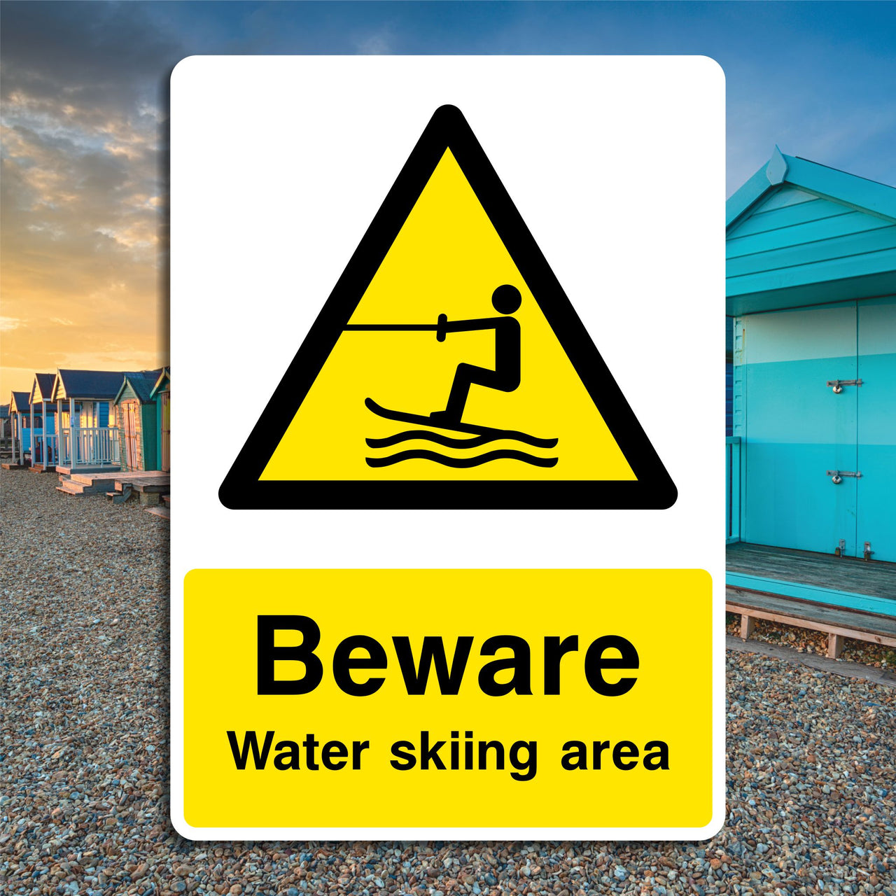 Beware Water Skiing Area Sign