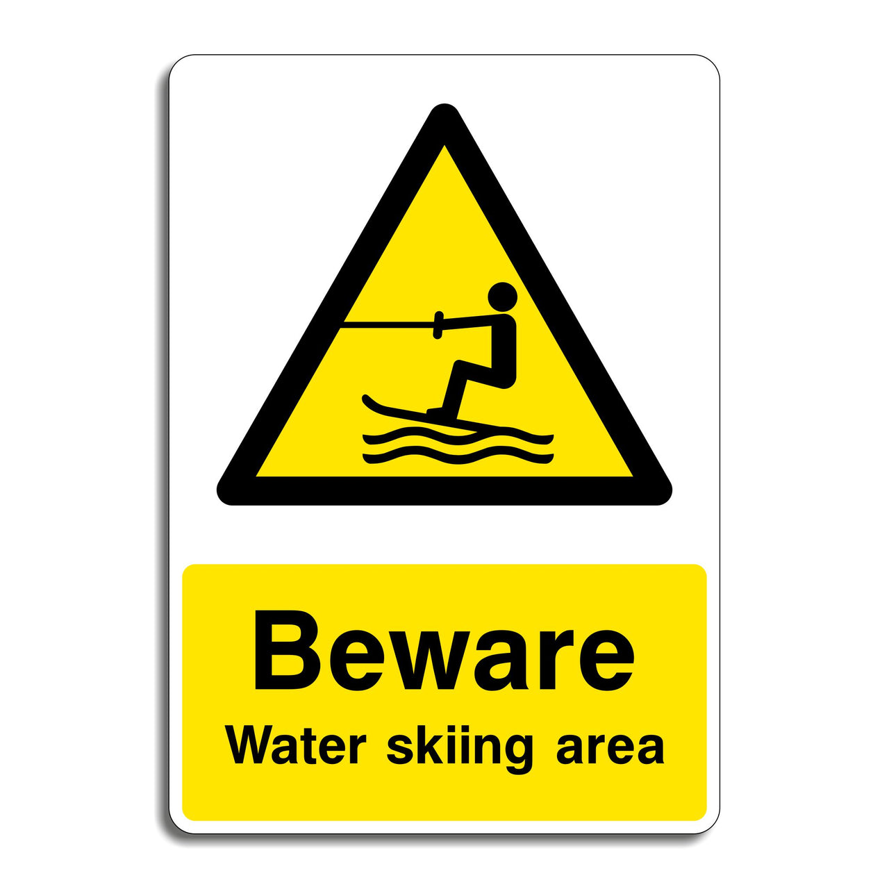 Beware Water Skiing Area Sign