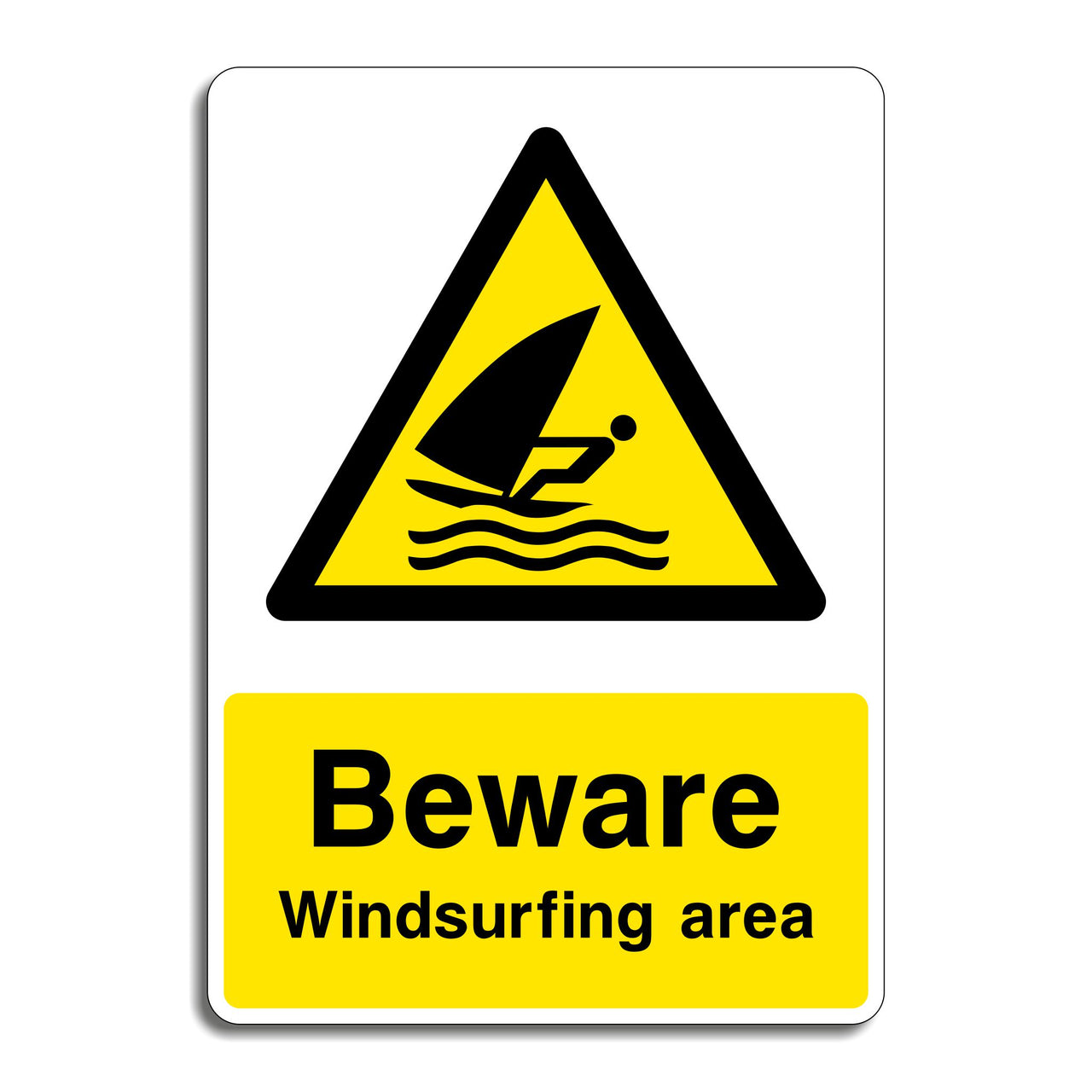 Beware Windsurfing Area Sign