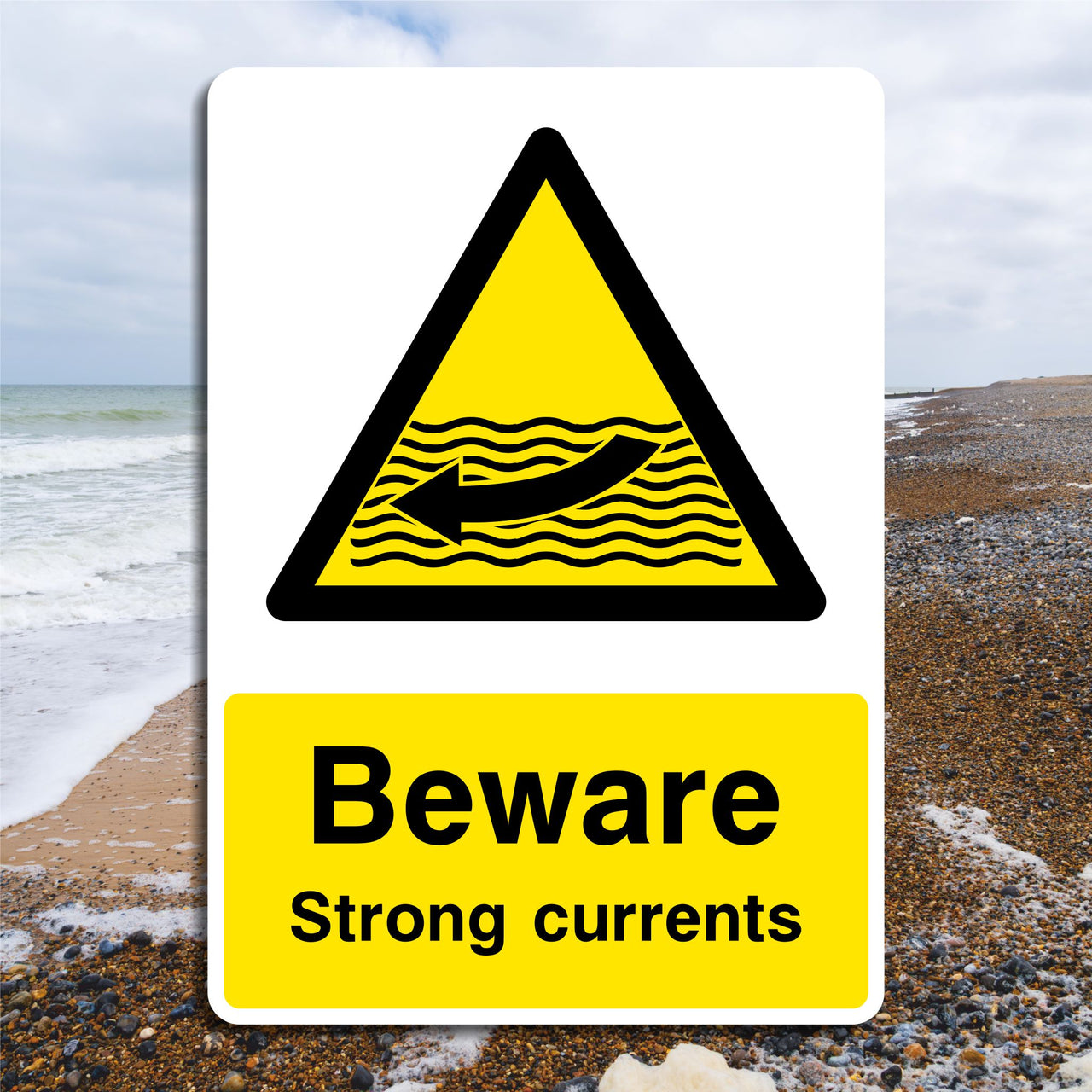 Beware Strong Currents Sign