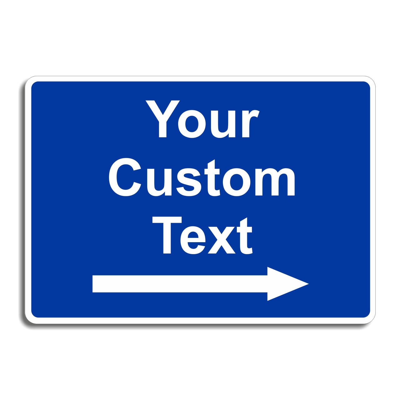 Custom Blue Mandatory Safety Sign with Right Directional Arrow