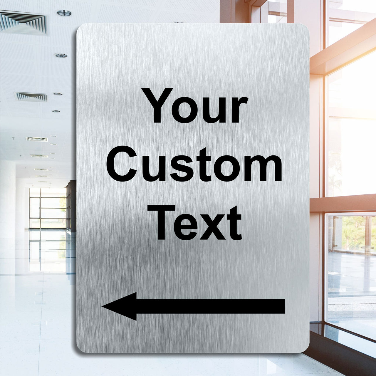 Custom Text Brushed Aluminium Sign