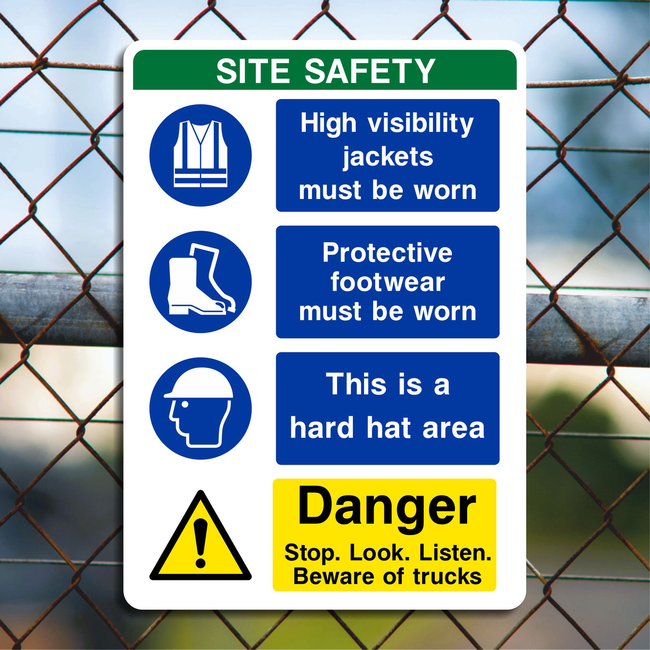 Site Safety Construction Site PPE Multi Message Sign