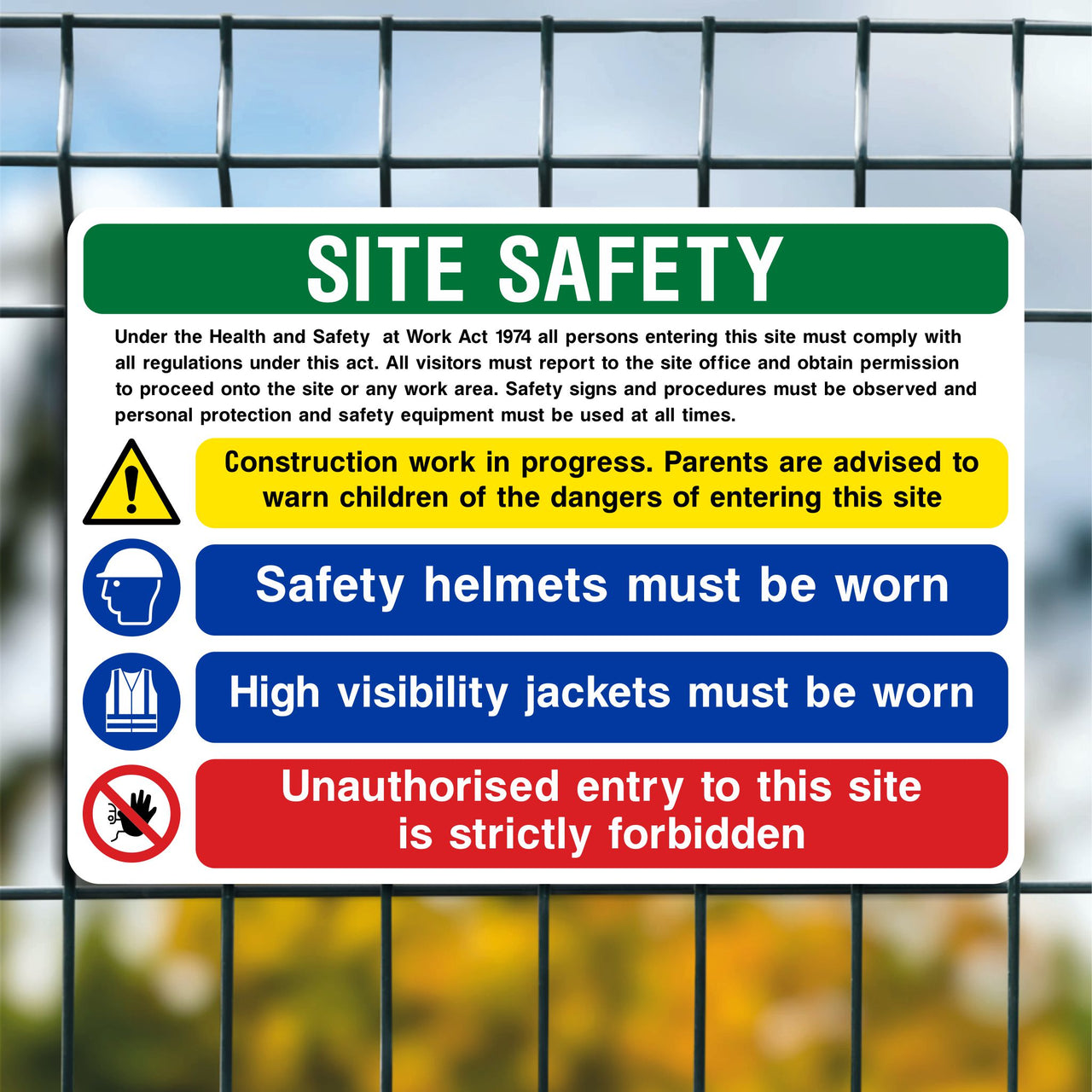Site Safety Sign Multi Message Sign