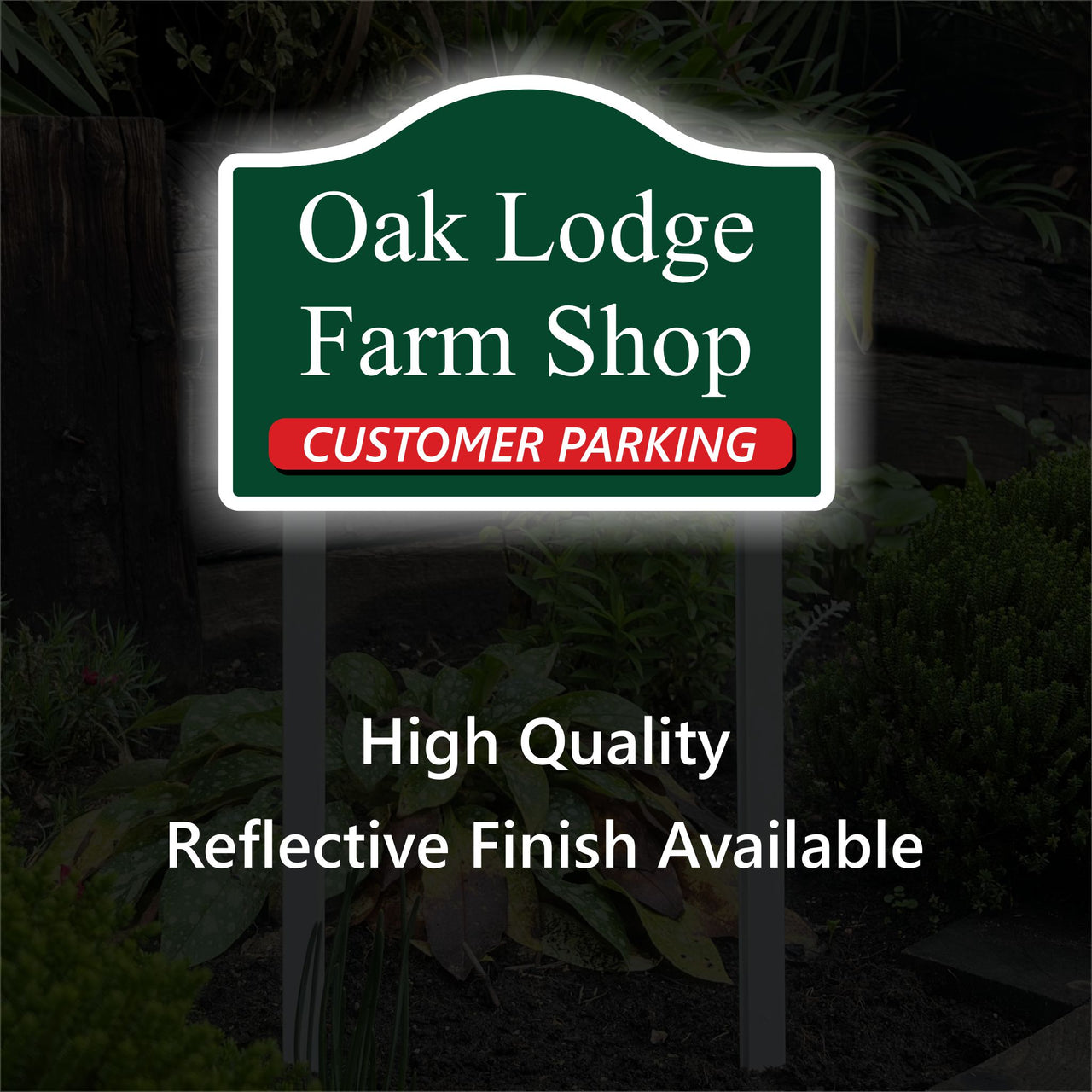 Personalised Reflective Sign on Low Level Aluminium Stake/s