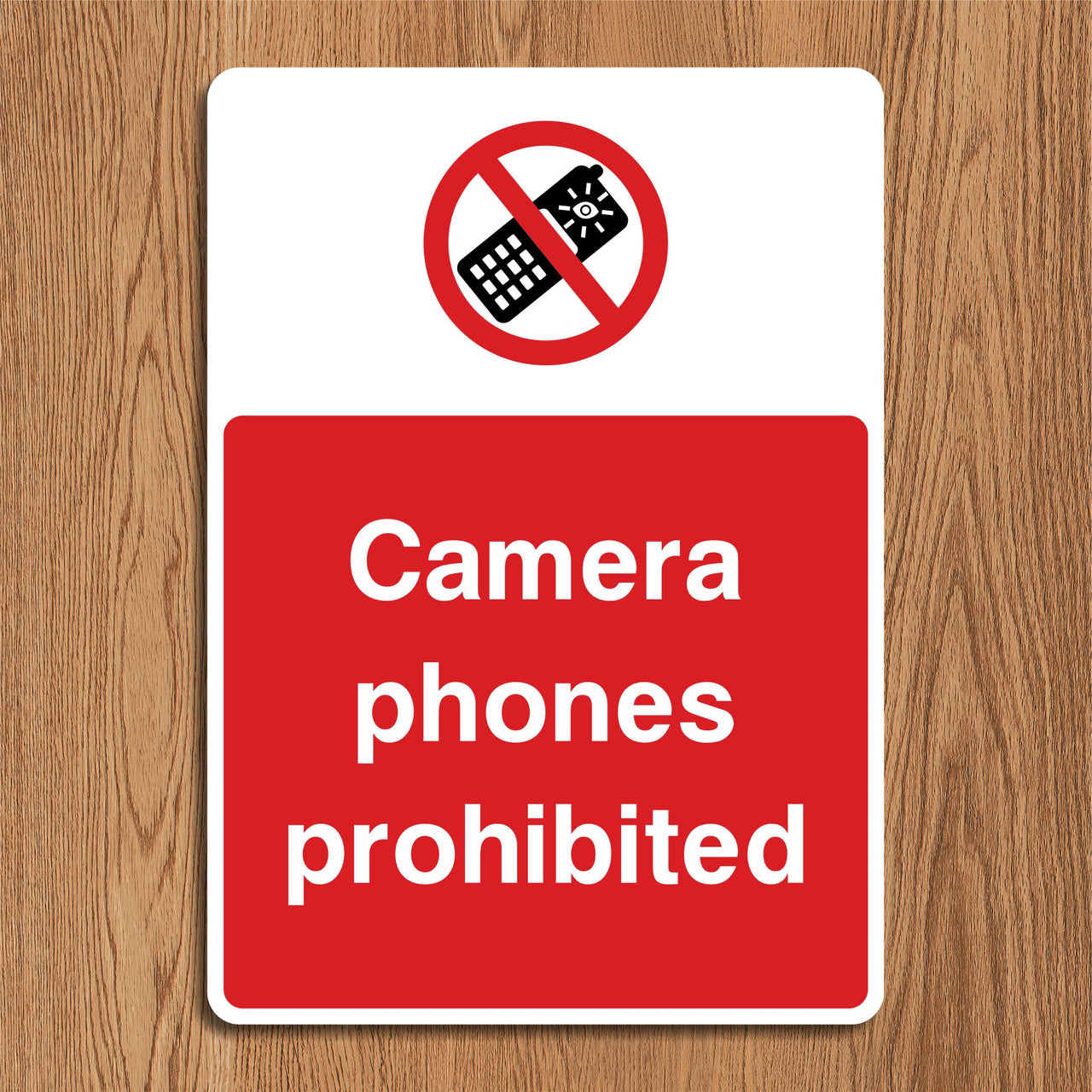 Camera Phones Prohibited Sign