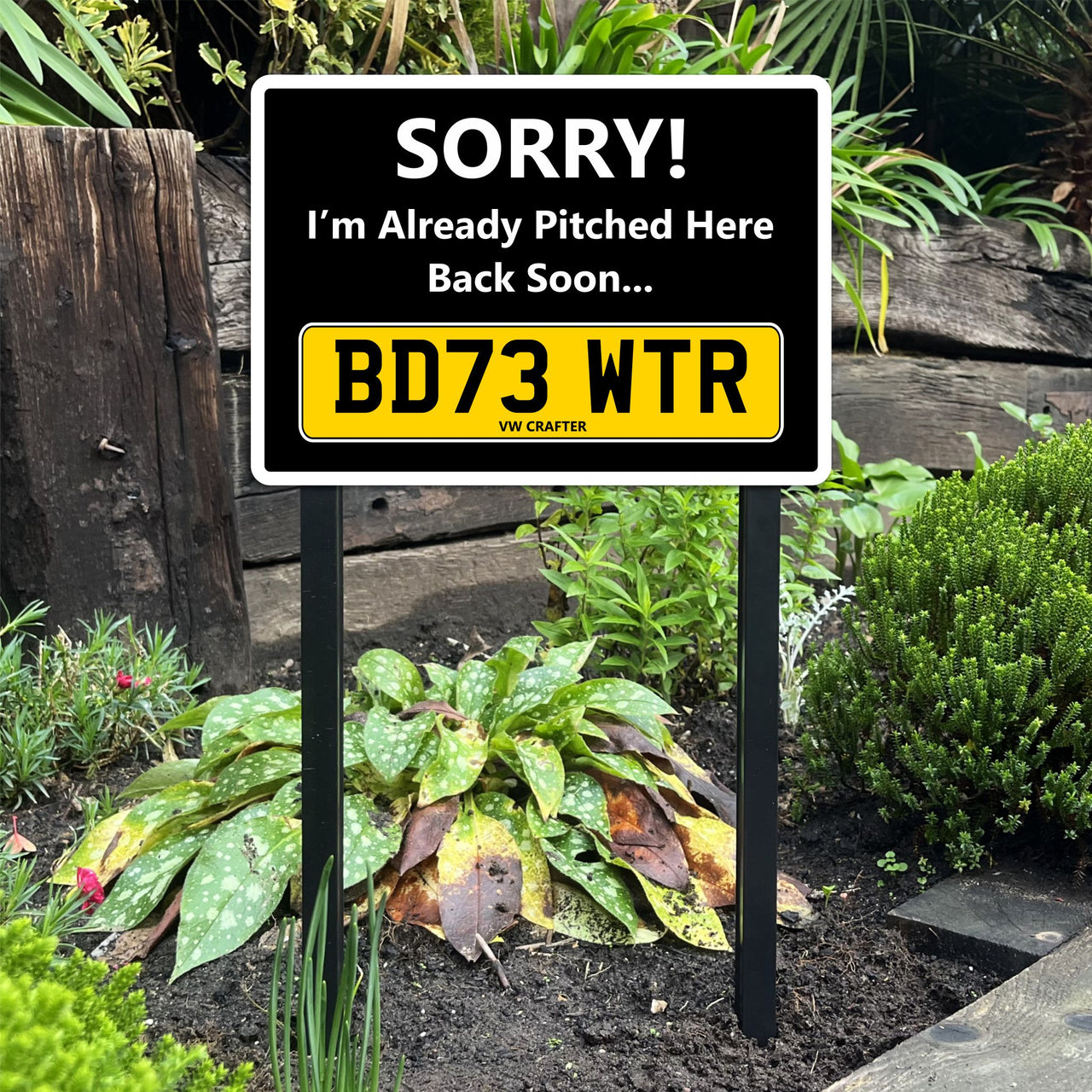 Personalised Campervan Pitch Sign Low Level Aluminium Stake/s