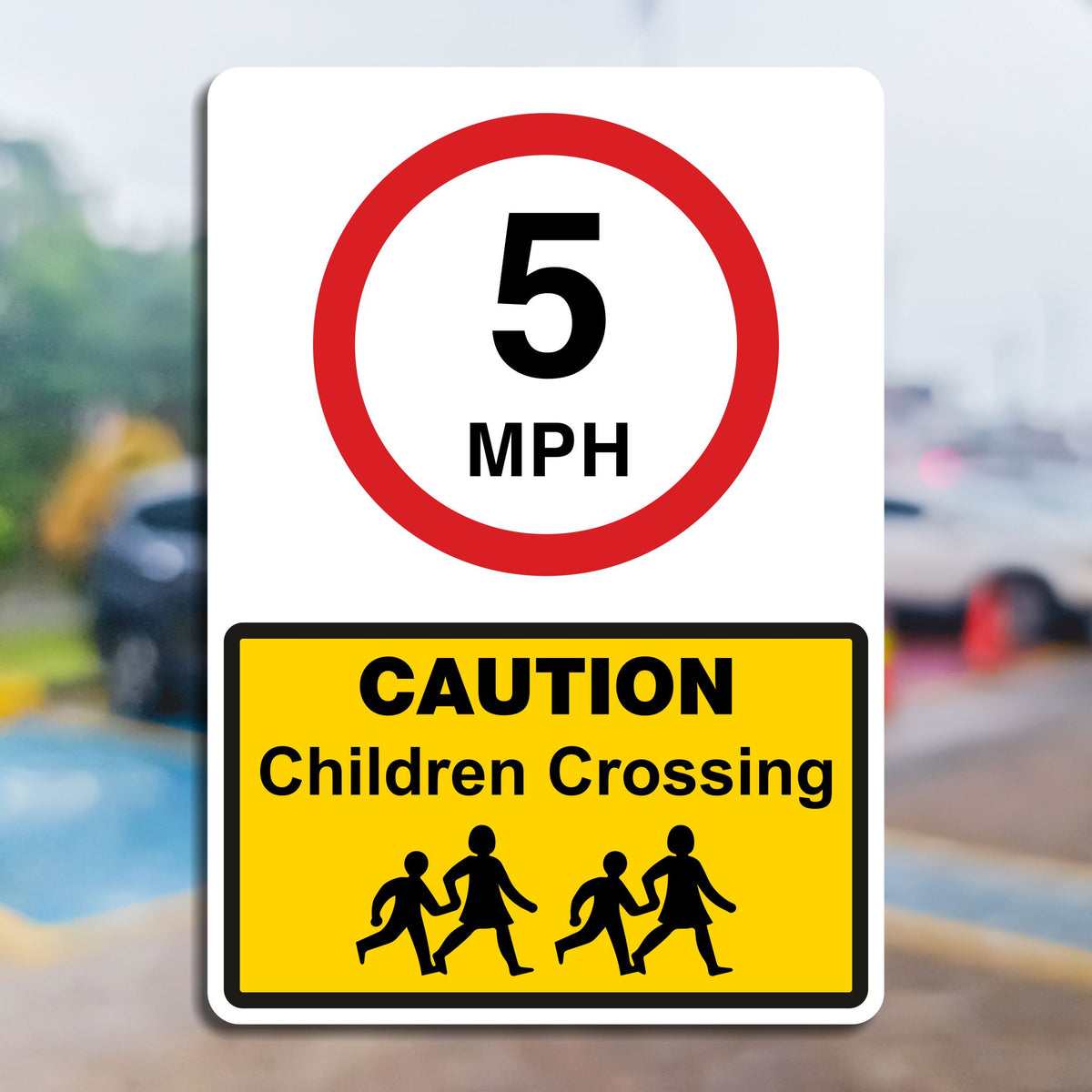 5mph Sign Square Sign 5mph Caution Children Crossing Sign