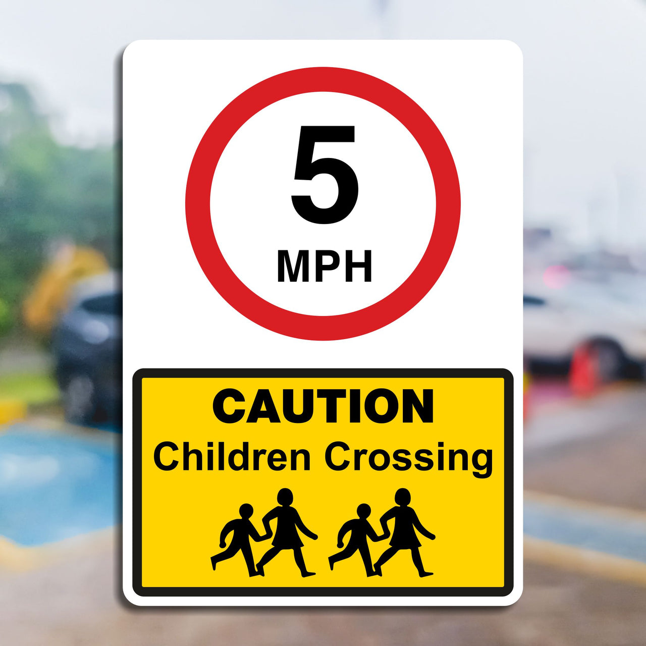 5mph Caution Children Crossing Sign