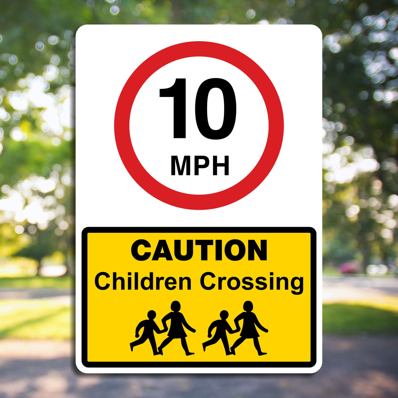10mph Caution Children Crossing Sign