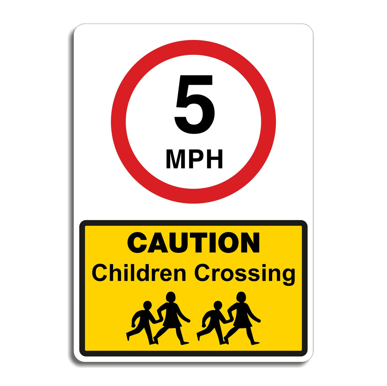 5mph Caution Children Crossing Sign