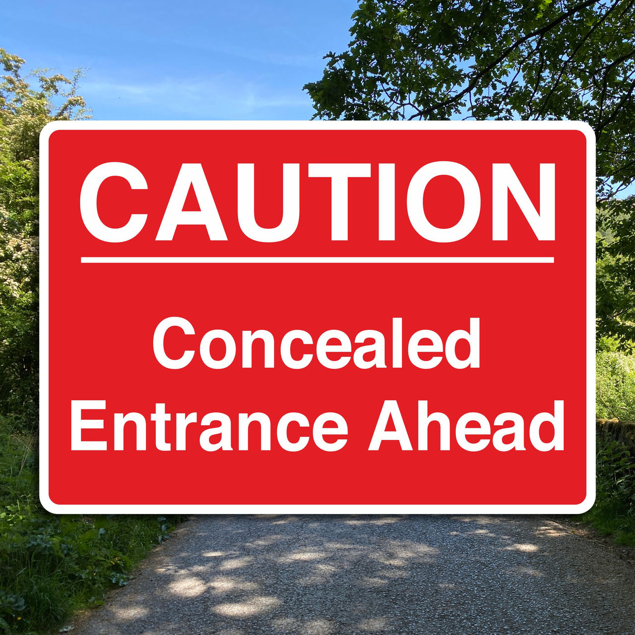 Caution Concealed Entrance Ahead Sign