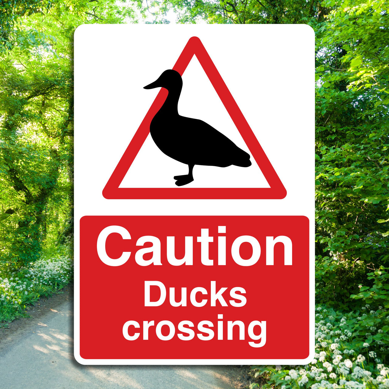 Caution Ducks Crossing Sign