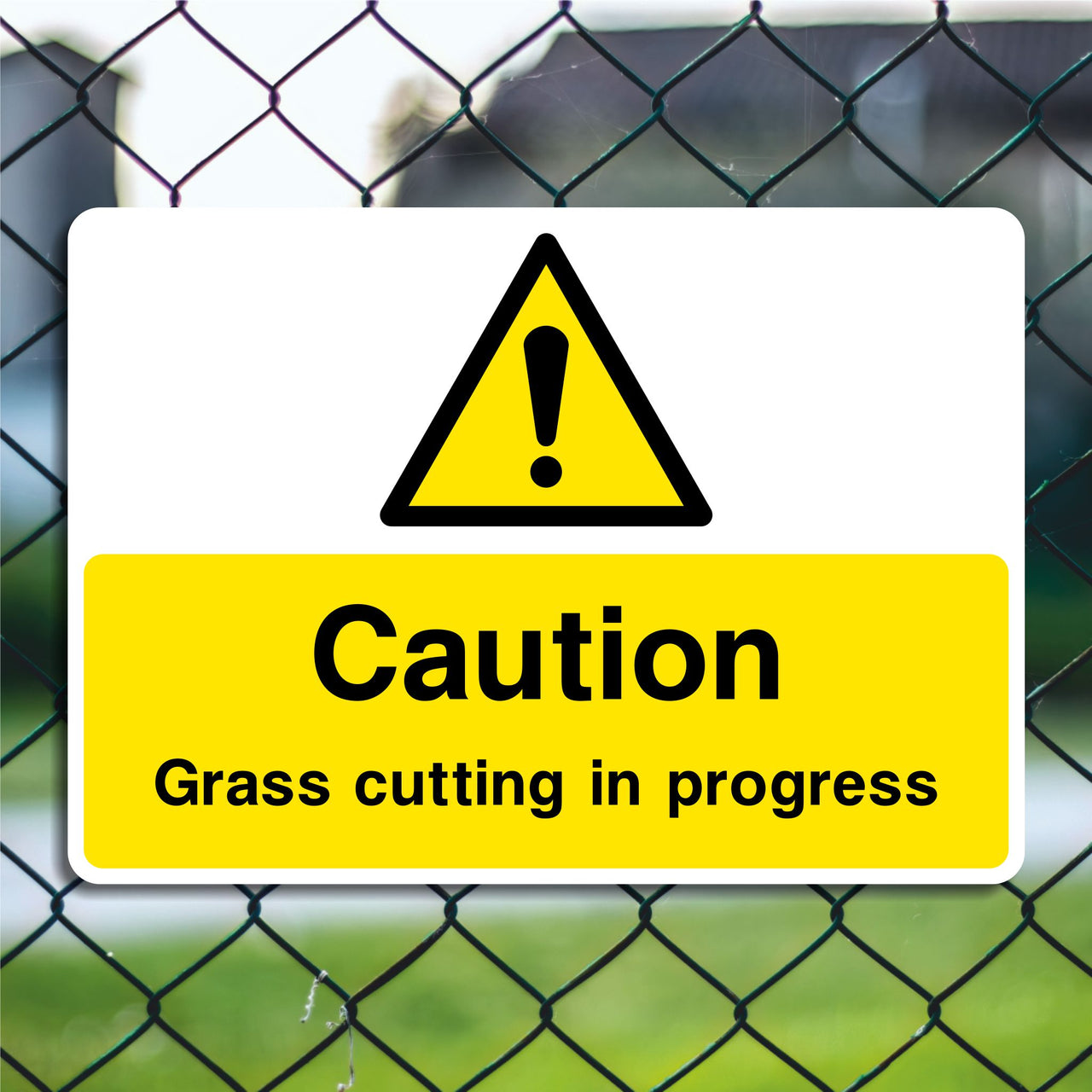 Caution Grass Cutting in Progress Signs