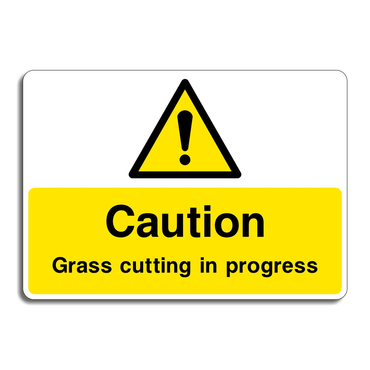 Caution Grass Cutting in Progress Signs