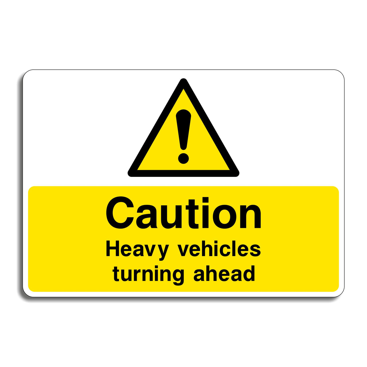 Caution Heavy Load Turning Ahead Sign