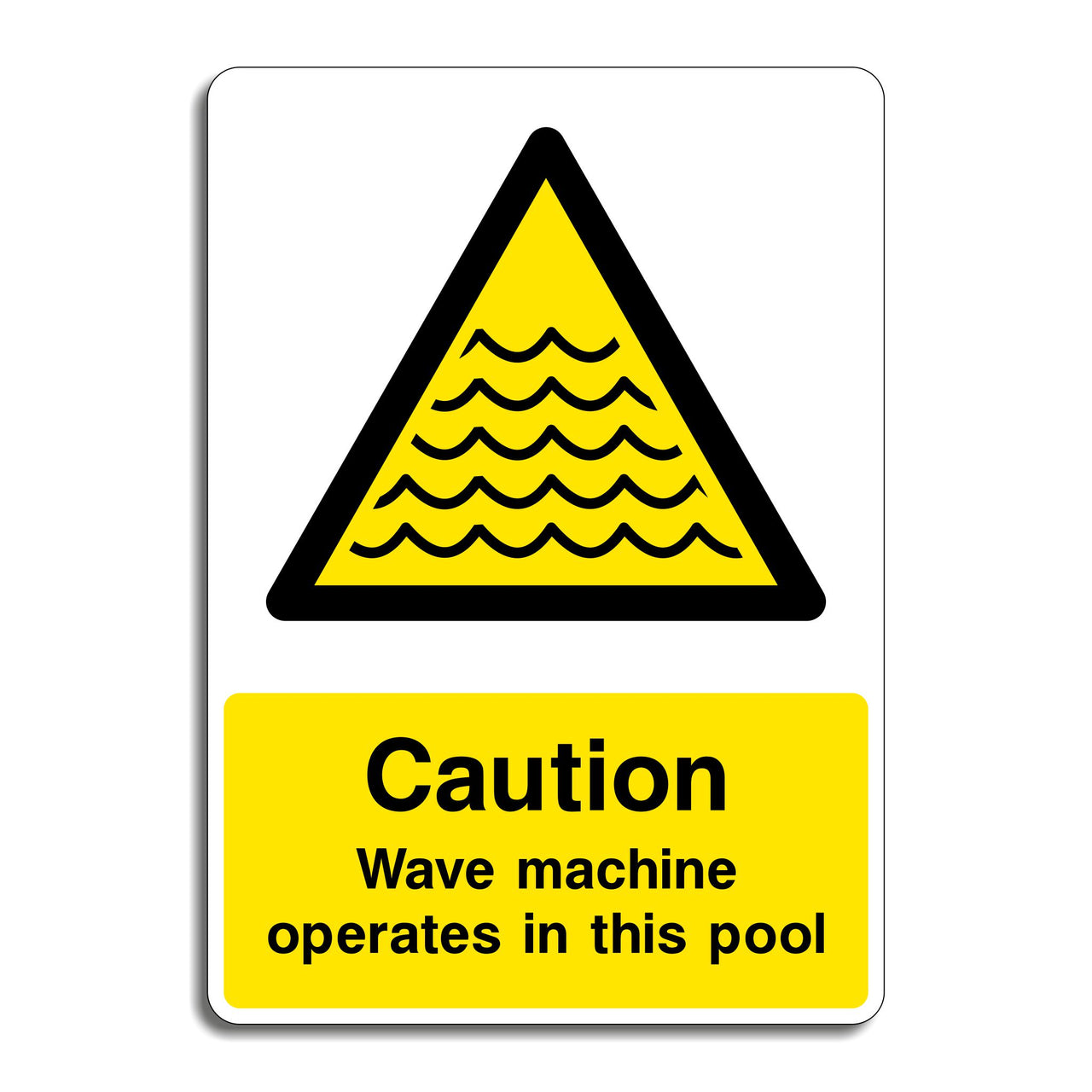 Caution Wave Machine Operates In This Pool Sign
