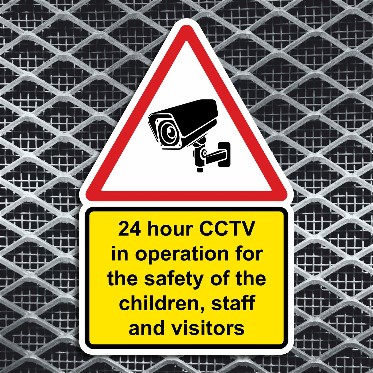 24 Hour CCTV In Operation For The Safety Of The Children, Staff And Visitors Sign