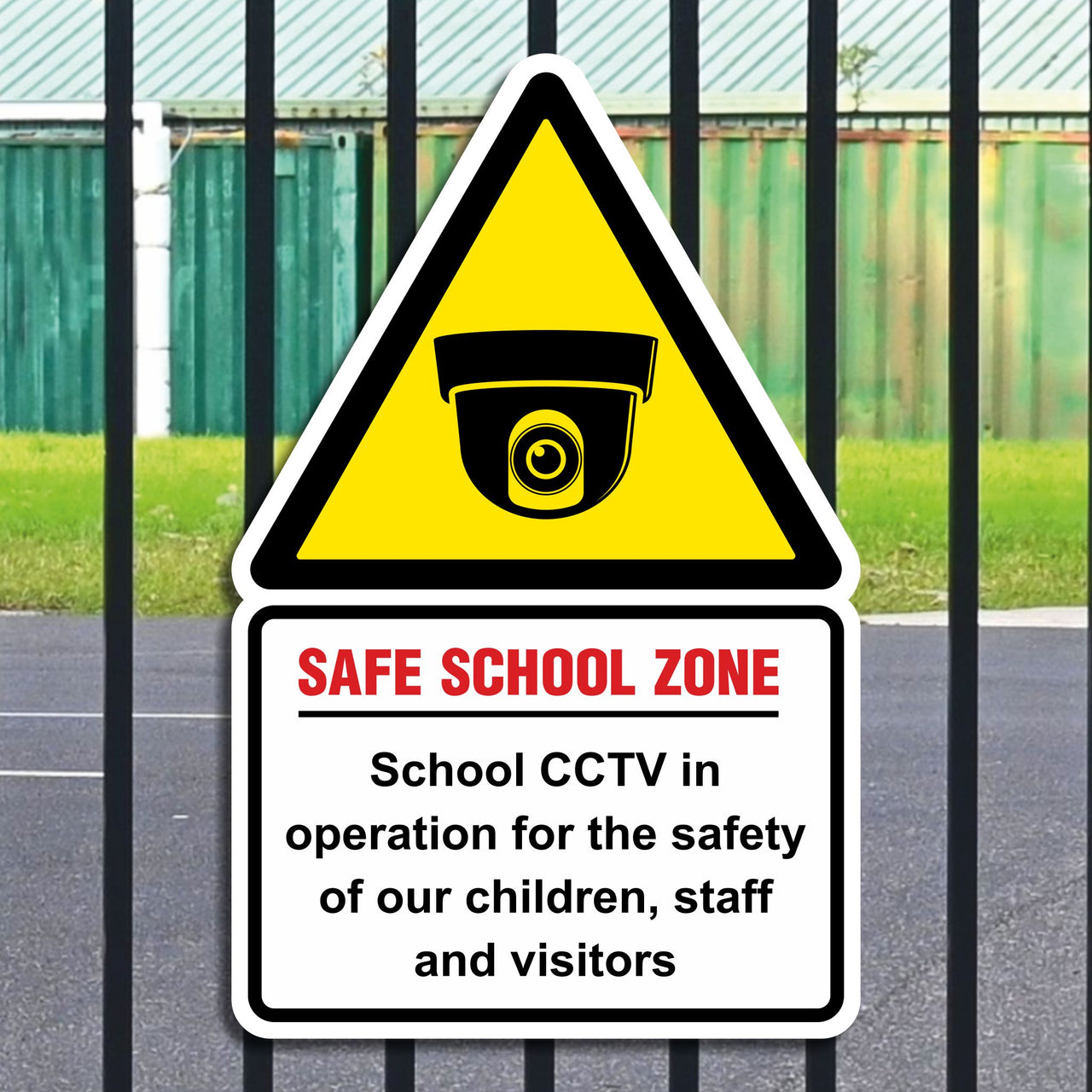 Safe School Zone School CCTV In Operation For The Safety Of Our Children, Staff And Visitors Sign