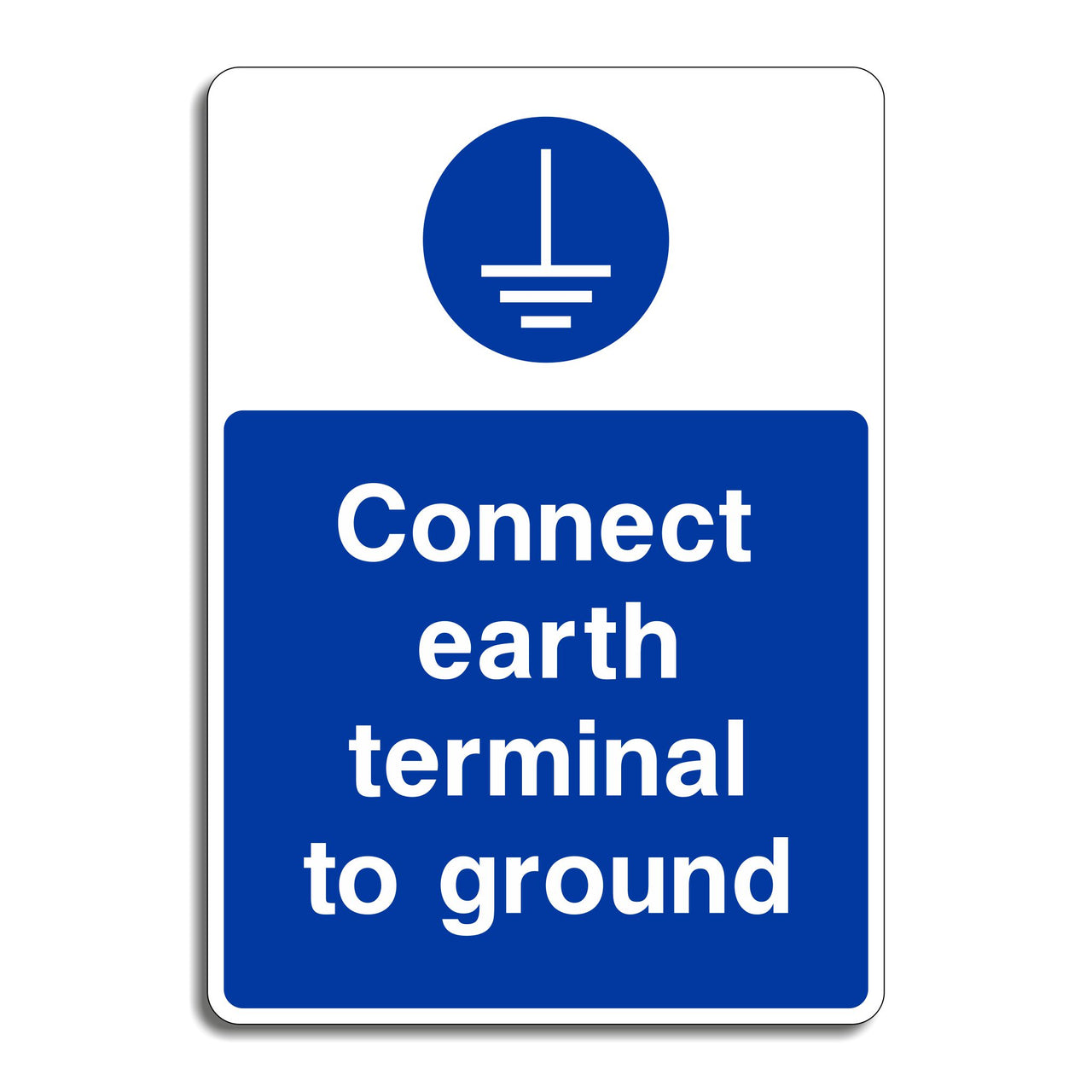 Connect Earth Terminal to Ground Sign
