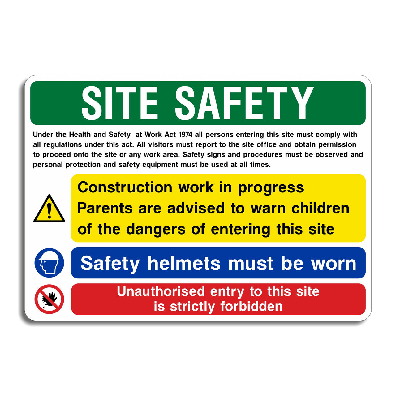 Site Safety Sign Construction Work in Progress