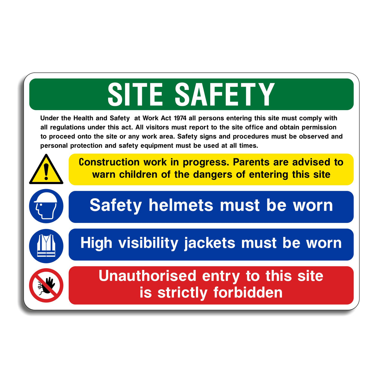 Site Safety Sign Multi Message Sign