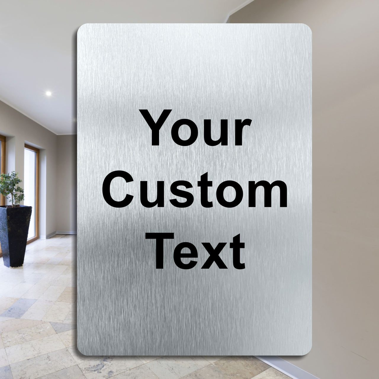 Custom Brushed Silver Sign